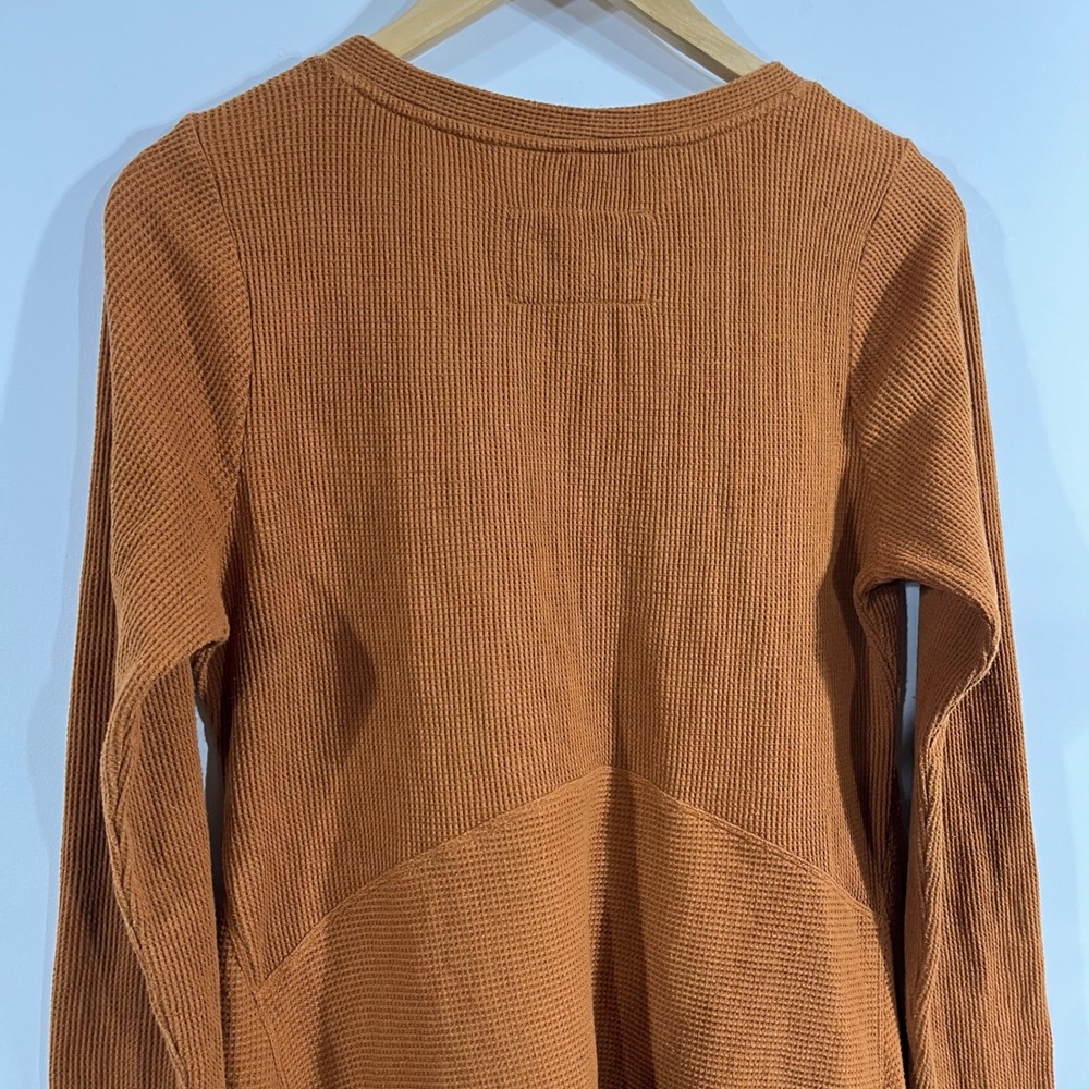 Maeve Fairy Grunge Asymmetrical Thermal Waffle Knit Henley Top Women Medium Boho - Picture 5 of 9